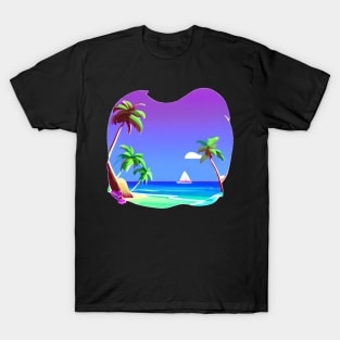 Summer lover, beach, palm trees. T-Shirt